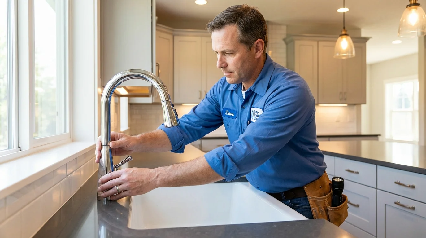 Kitchen faucet installation by Johns Plumbing LLC in Pleasant Hill